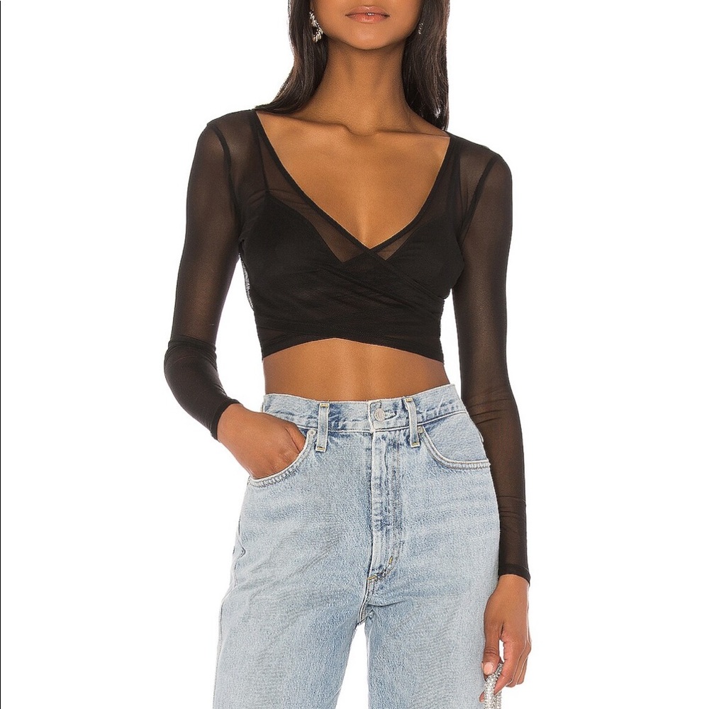 Superdown Maisie Mesh Crop Top